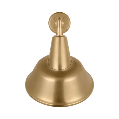 Academy Mack Barn Outdoor Wall Light in Hand-Rubbed Antique Brass (12.5-Inch Hand-Rubbed Antique Brass Tilted Bowers Shade).
