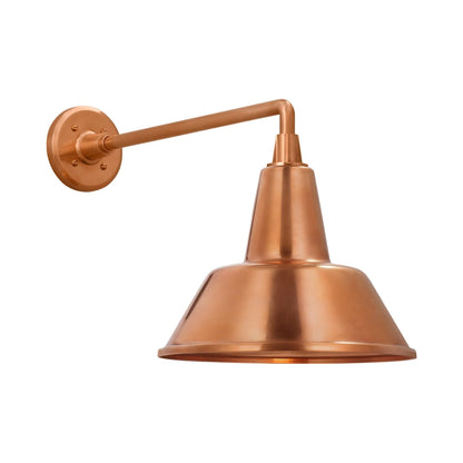 Academy Mack Barn Outdoor Wall Light in Soft Copper (12.5-Inch Soft Copper Bowers Shade).