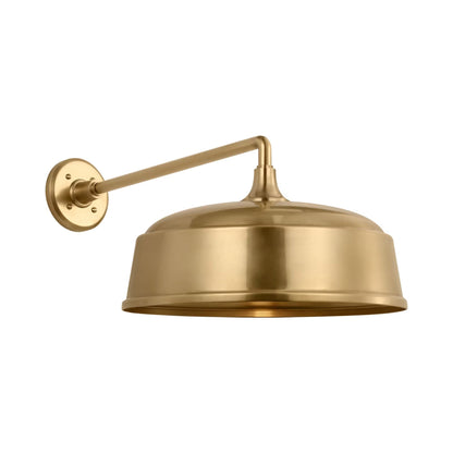 Academy Mack Barn Outdoor Wall Light in Hand-Rubbed Antique Brass (16-Inch Hand-Rubbed Antique Brass Rockhouse Shade).