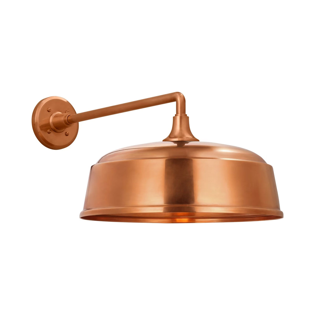 Academy Mack Barn Outdoor Wall Light in Soft Copper (16-Inch Soft Copper Rockhouse Shade).