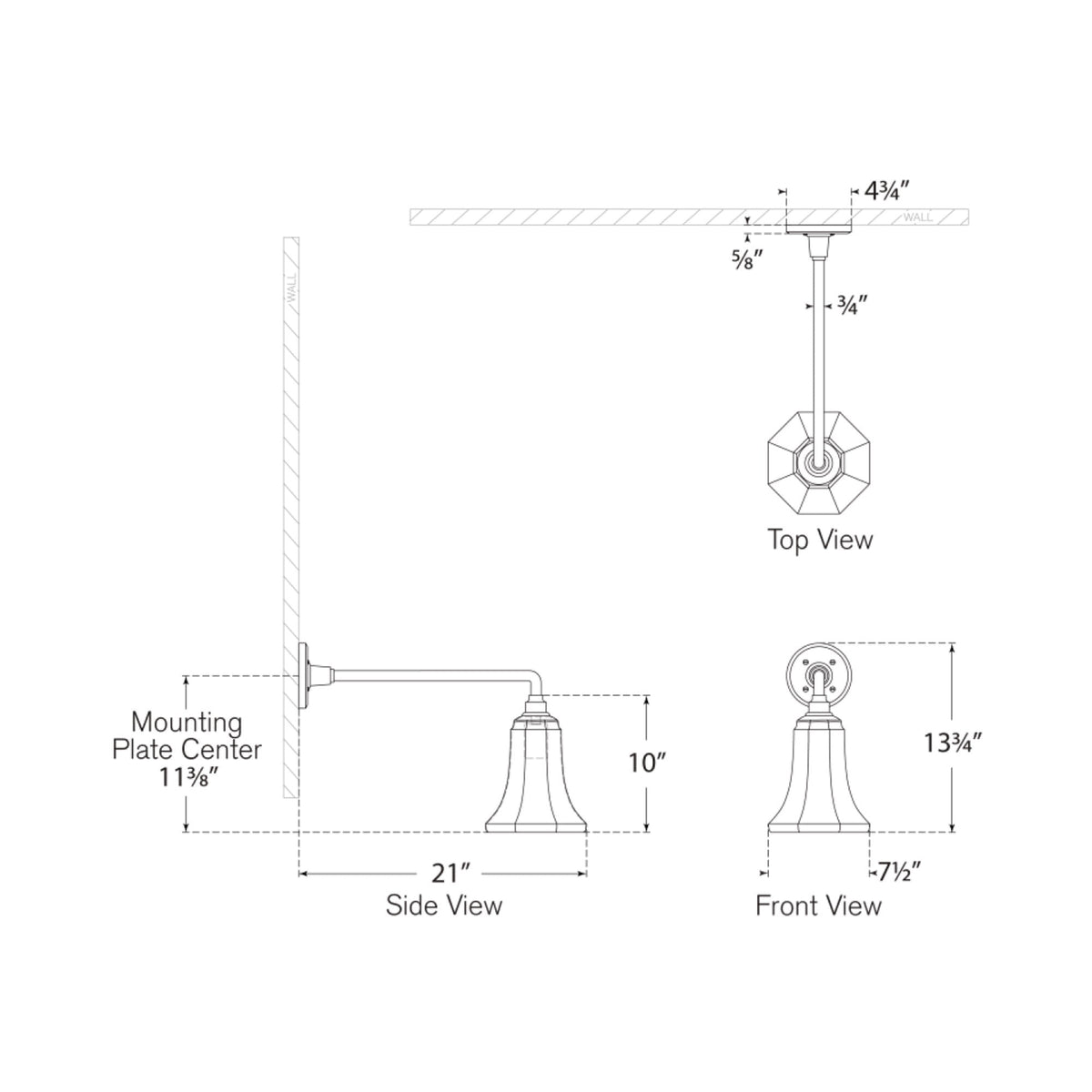 Academy Mack Barn Outdoor Wall Light - line drawing.