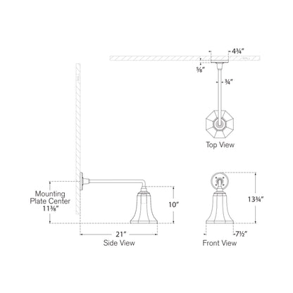 Academy Mack Barn Outdoor Wall Light - line drawing.