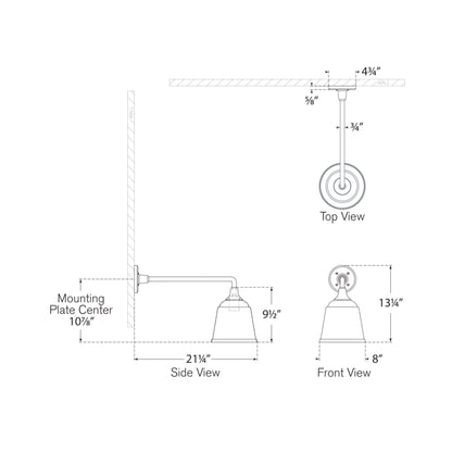 Academy Mack Barn Outdoor Wall Light - line drawing.