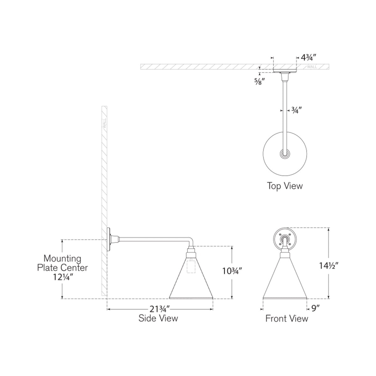 Academy Mack Barn Outdoor Wall Light - line drawing.