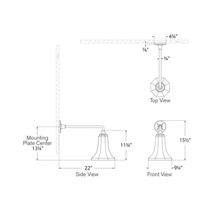Academy Mack Barn Outdoor Wall Light - line drawing.
