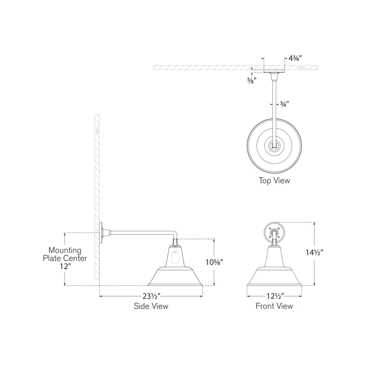 Academy Mack Barn Outdoor Wall Light - line drawing.
