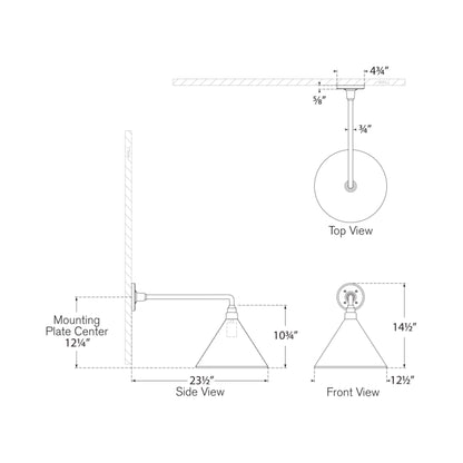 Academy Mack Barn Outdoor Wall Light - line drawing.