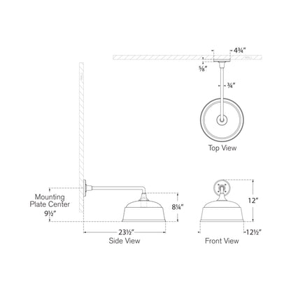 Academy Mack Barn Outdoor Wall Light - line drawing.