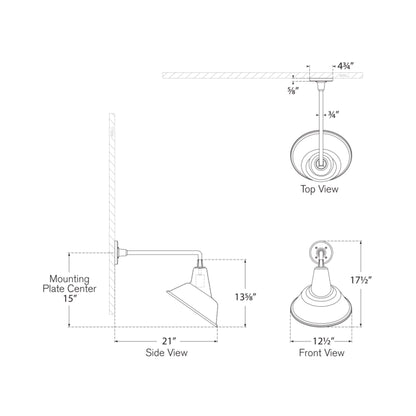 Academy Mack Barn Outdoor Wall Light - line drawing.