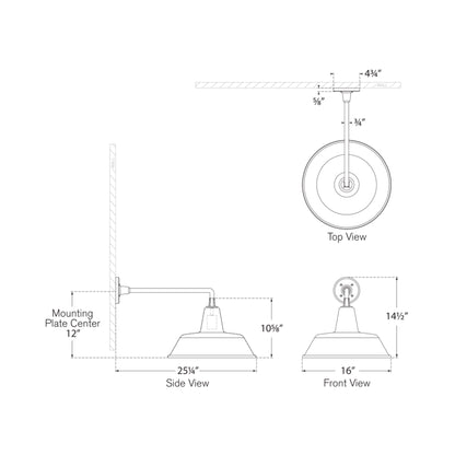 Academy Mack Barn Outdoor Wall Light - line drawing.