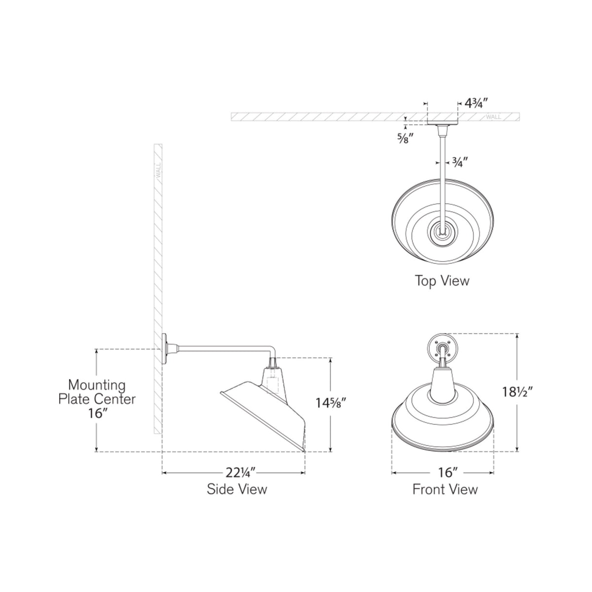 Academy Mack Barn Outdoor Wall Light - line drawing.