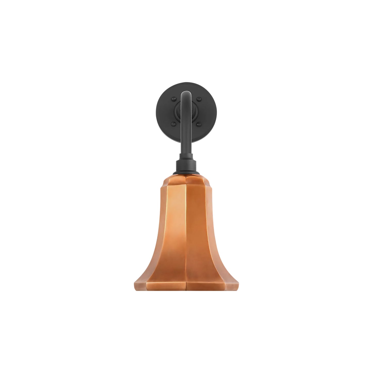 Academy Rex Barn Outdoor Wall Light in Matte Black (7.5-Inch Soft Copper Savannah Shade).