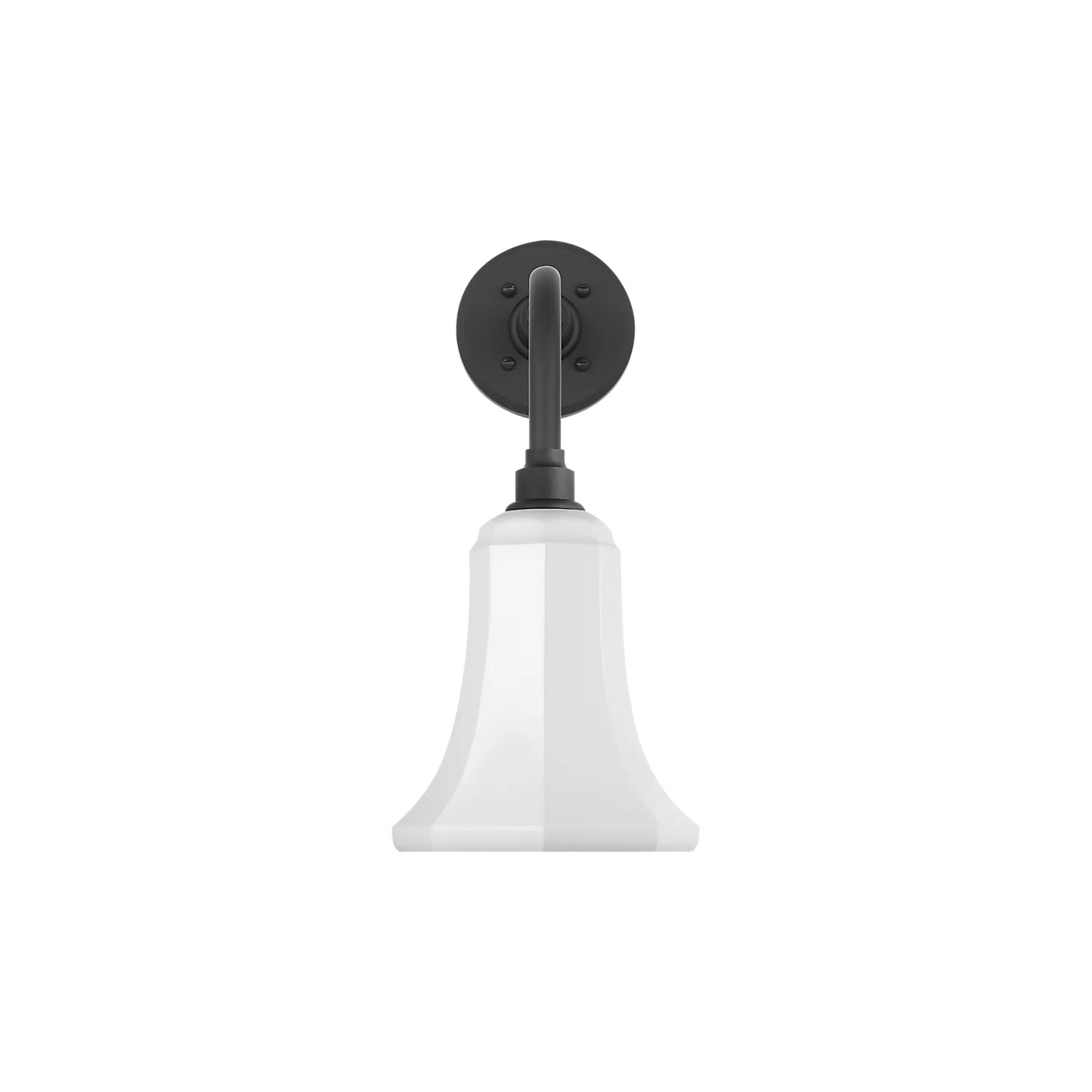 Academy Rex Barn Outdoor Wall Light in Matte Black (7.5-Inch White Savannah Shade).