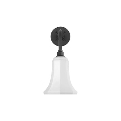 Academy Rex Barn Outdoor Wall Light in Matte Black (7.5-Inch White Savannah Shade).