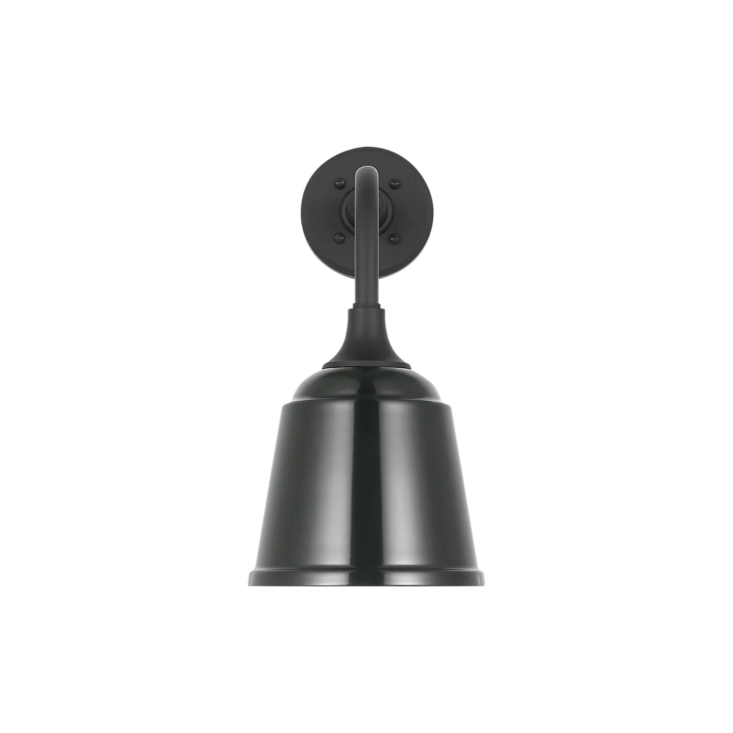 Academy Rex Barn Outdoor Wall Light in Matte Black (8-Inch Green Rockhouse Shade).
