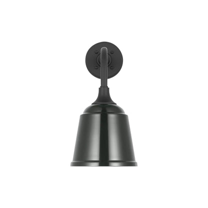 Academy Rex Barn Outdoor Wall Light in Matte Black (8-Inch Green Rockhouse Shade).