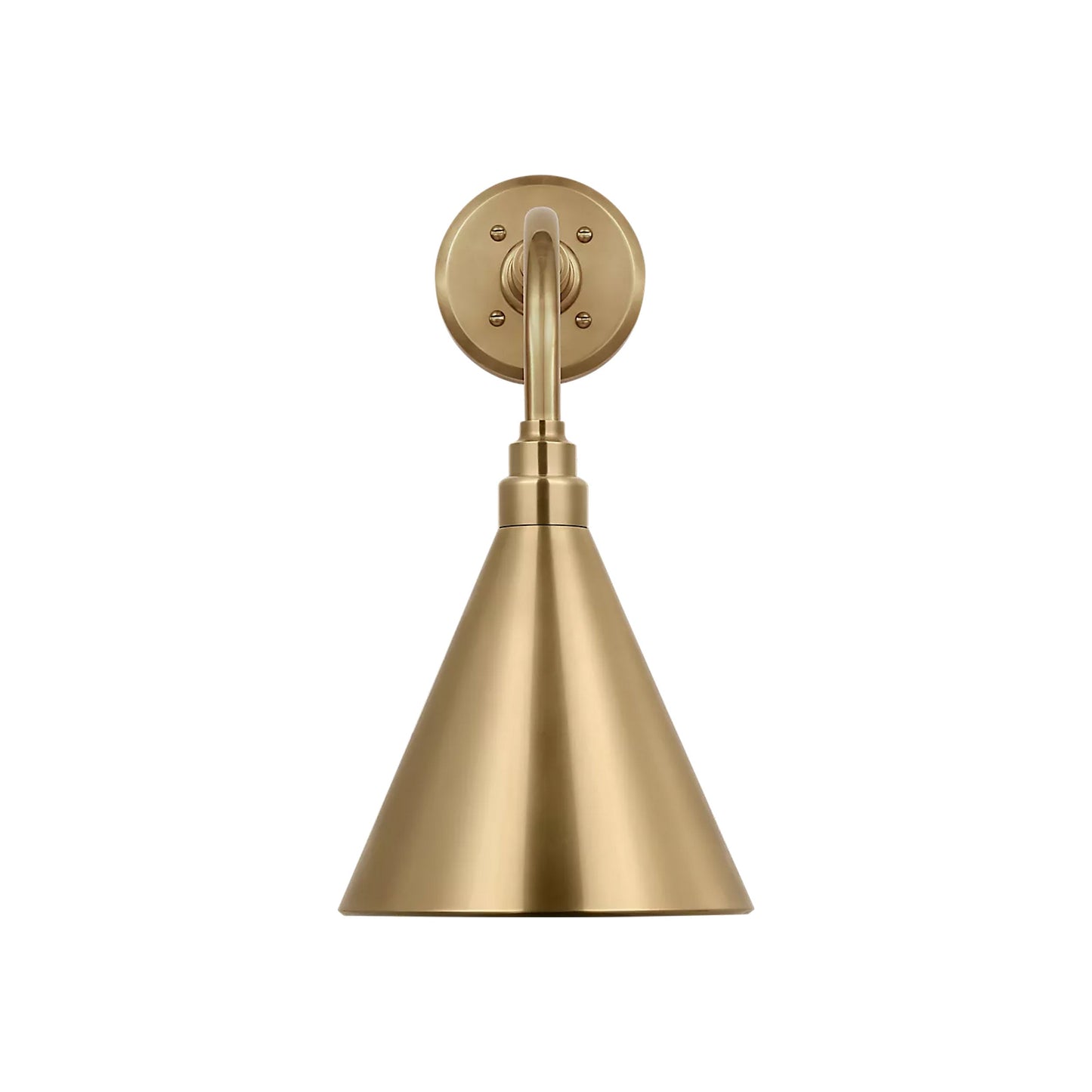 Academy Rex Barn Outdoor Wall Light in Hand-Rubbed Antique Brass (9-Inch Hand-Rubbed Antique Brass Conical Savannah Shade).