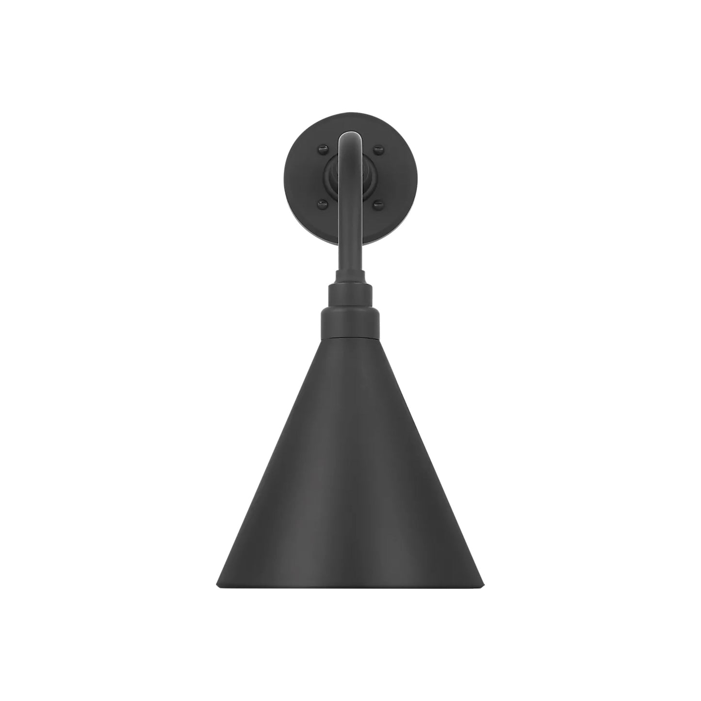 Academy Rex Barn Outdoor Wall Light in Matte Black (9-Inch Matte Black Conical Savannah Shade).