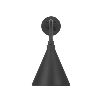 Academy Rex Barn Outdoor Wall Light in Matte Black (9-Inch Matte Black Conical Savannah Shade).
