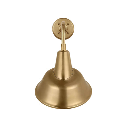 Academy Rex Barn Outdoor Wall Light in Hand-Rubbed Antique Brass (12.5-Inch Hand-Rubbed Antique Brass Tilted Bowers Shade).