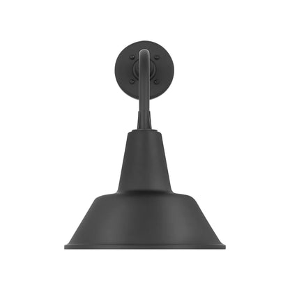 Academy Rex Barn Outdoor Wall Light in Matte Black (12.5-Inch Matte Black Bowers Shade).