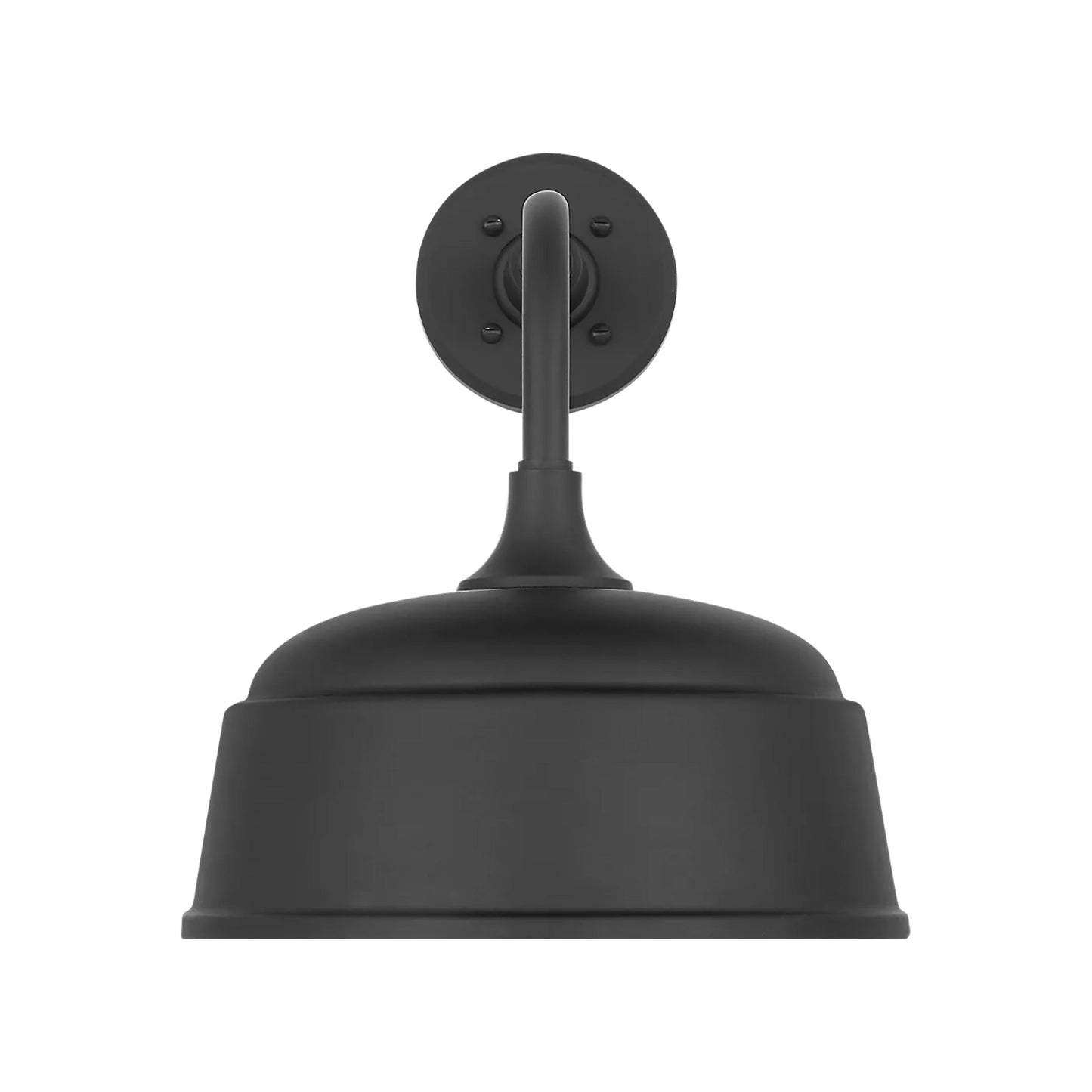 Academy Rex Barn Outdoor Wall Light in Matte Black (12.5-Inch Matte Black Rockhouse Shade).