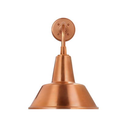 Academy Rex Barn Outdoor Wall Light in Soft Copper (12.5-Inch Soft Copper Bowers Shade).