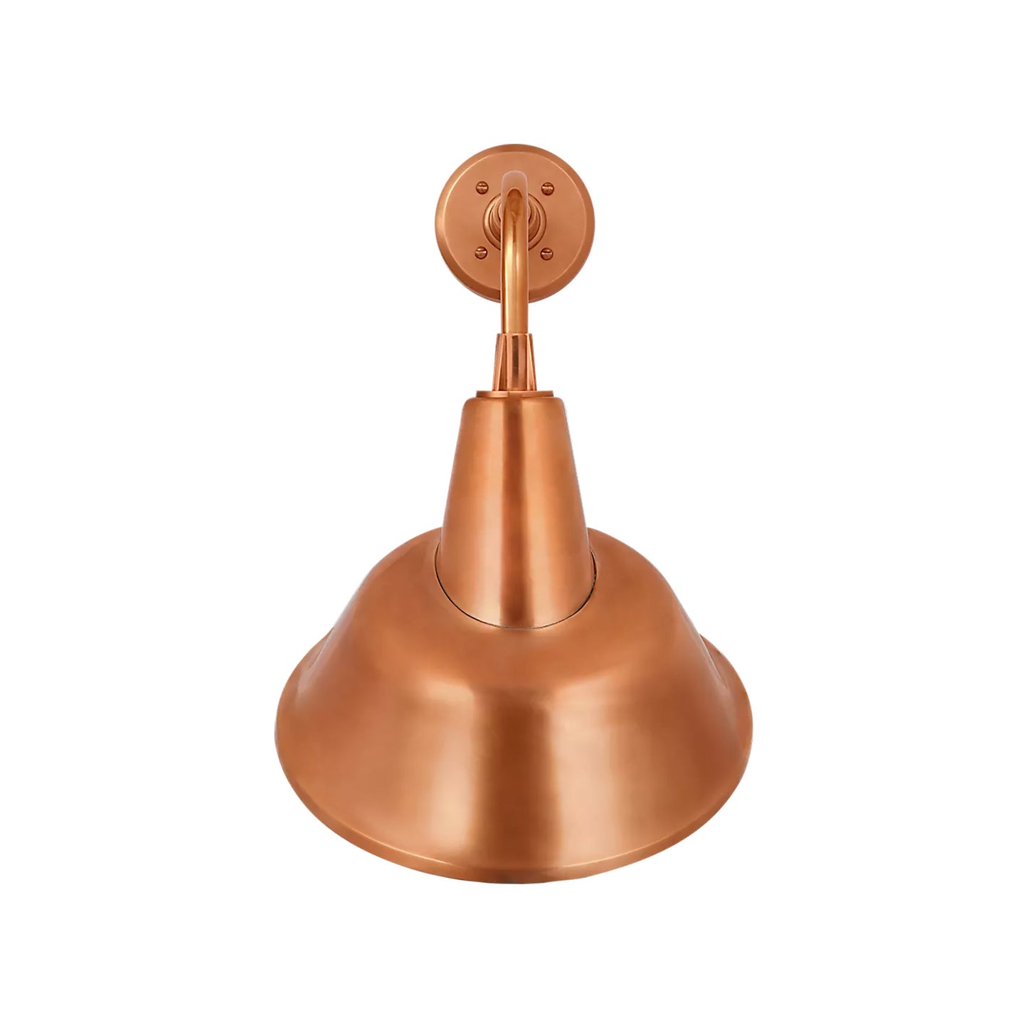 Academy Rex Barn Outdoor Wall Light in Soft Copper (12.5-Inch Soft Copper Tilted Bowers Shade).