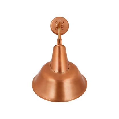 Academy Rex Barn Outdoor Wall Light in Soft Copper (12.5-Inch Soft Copper Tilted Bowers Shade).