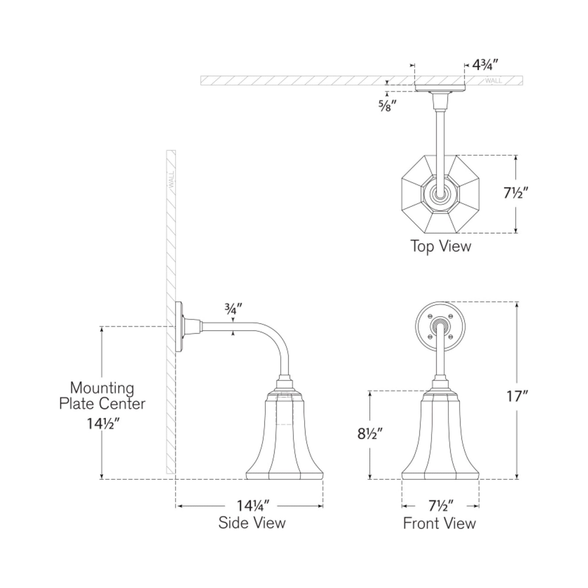 Academy Rex Barn Outdoor Wall Light - line drawing.