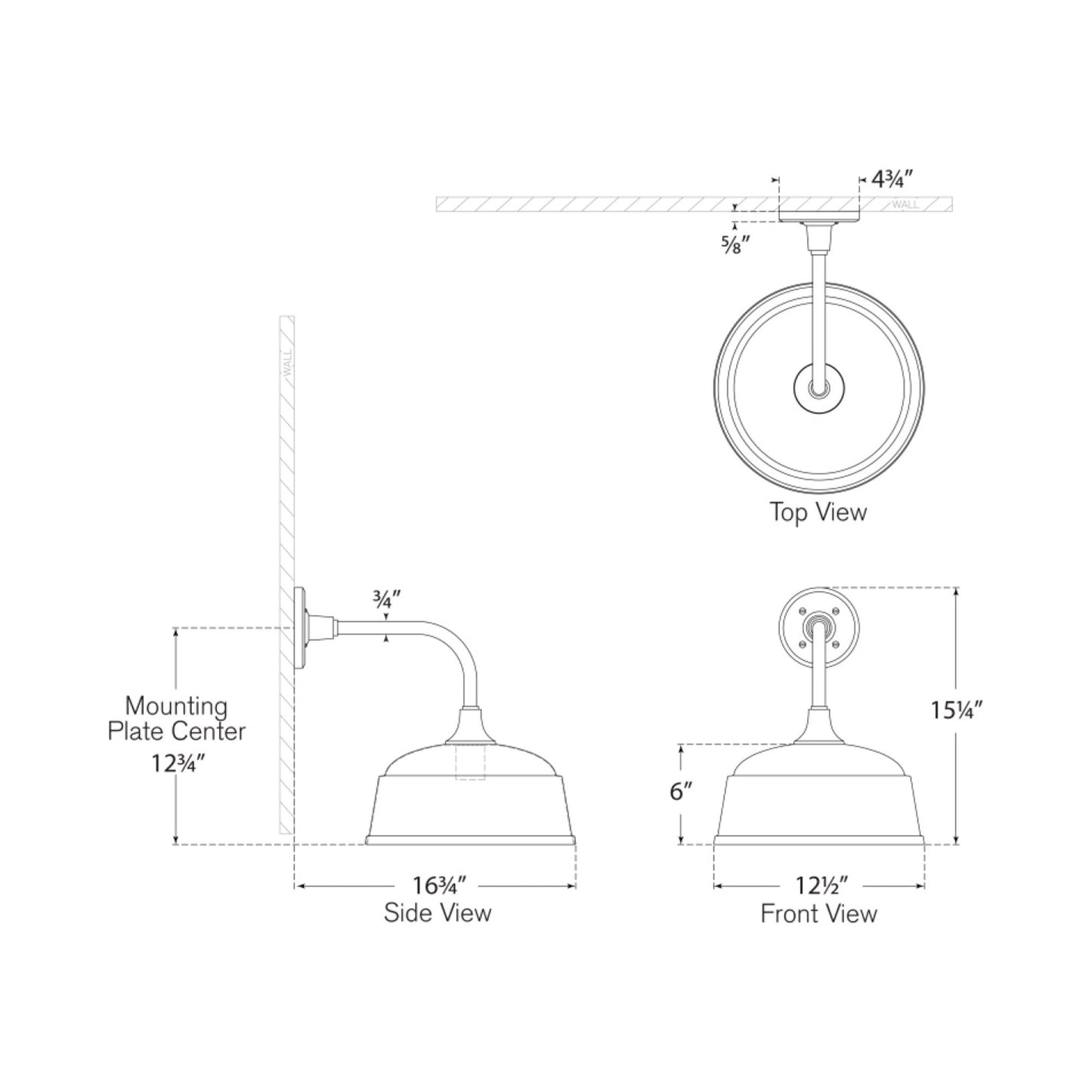 Academy Rex Barn Outdoor Wall Light - line drawing.