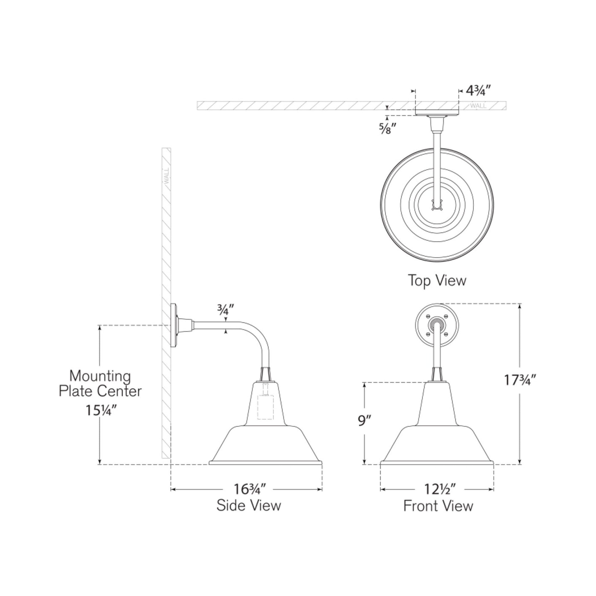 Academy Rex Barn Outdoor Wall Light - line drawing.
