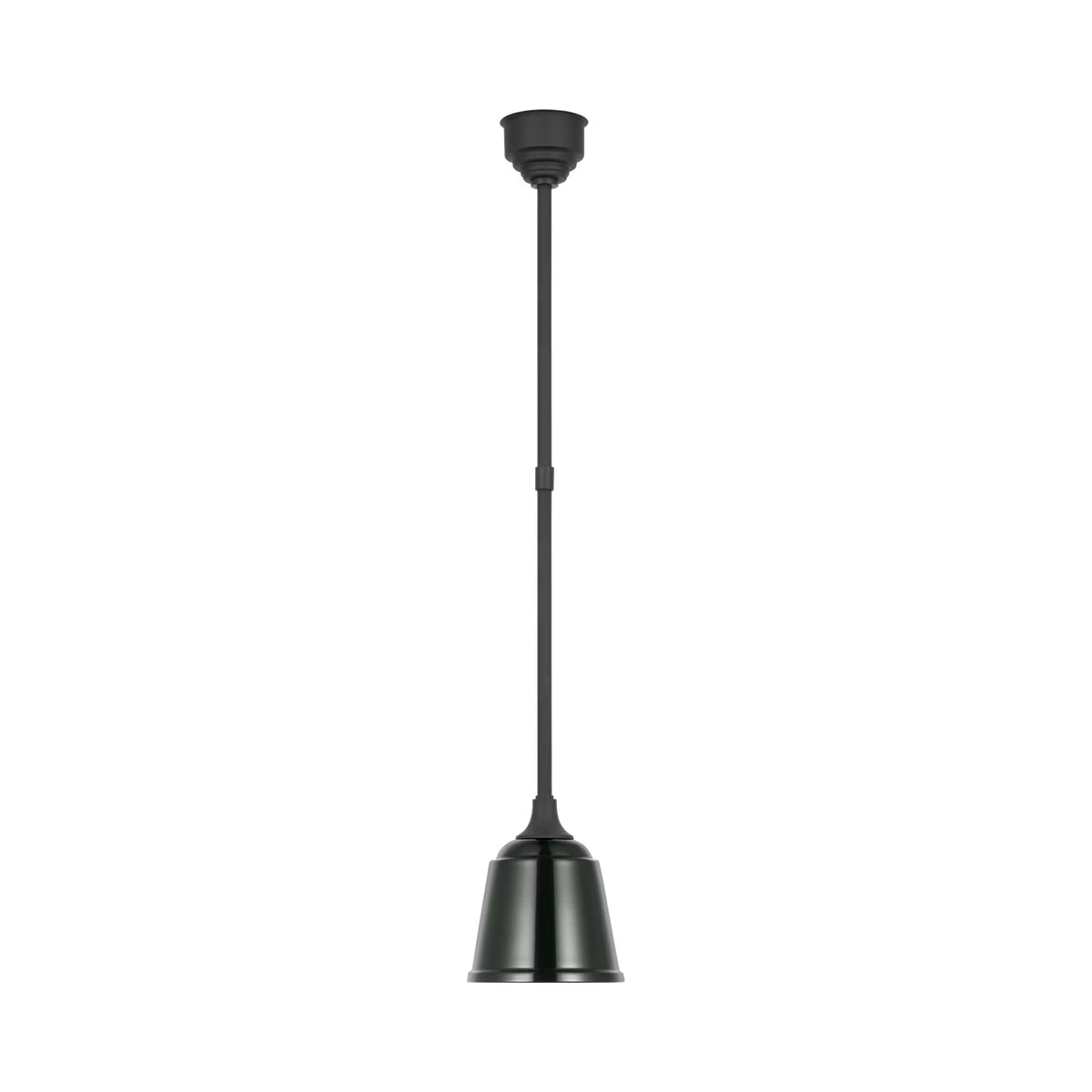 Academy Rockhouse Outdoor Pendant Light in Matte Black/Green (8-Inch).