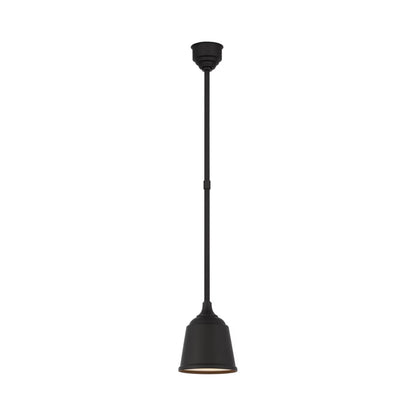 Academy Rockhouse Outdoor Pendant Light in Matte Black/Matte Black (8-Inch).