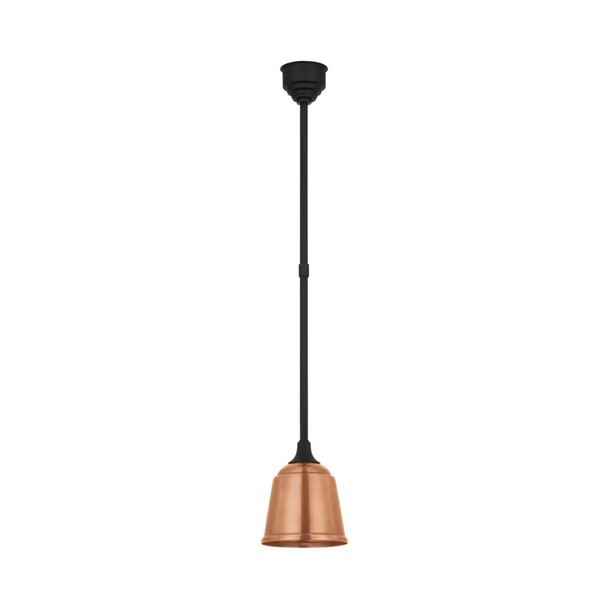 Academy Rockhouse Outdoor Pendant Light in Matte Black/Soft Copper (8-Inch).