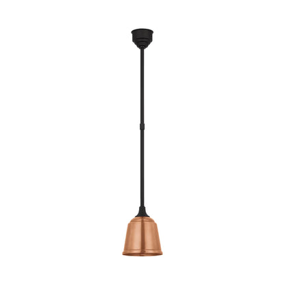 Academy Rockhouse Outdoor Pendant Light in Matte Black/Soft Copper (8-Inch).