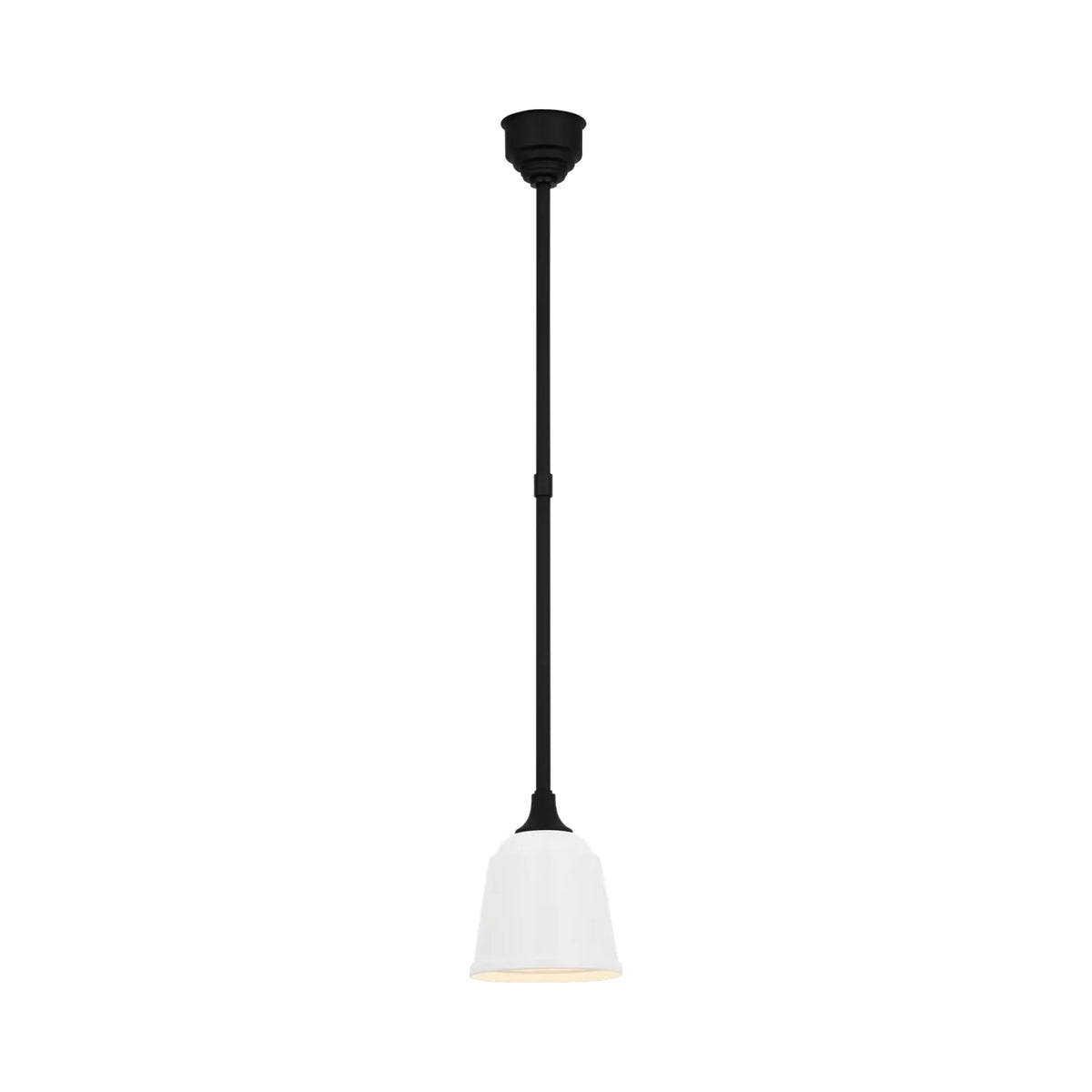 Academy Rockhouse Outdoor Pendant Light in Matte Black/White (8-Inch).