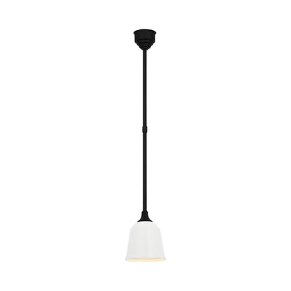 Academy Rockhouse Outdoor Pendant Light in Matte Black/White (8-Inch).