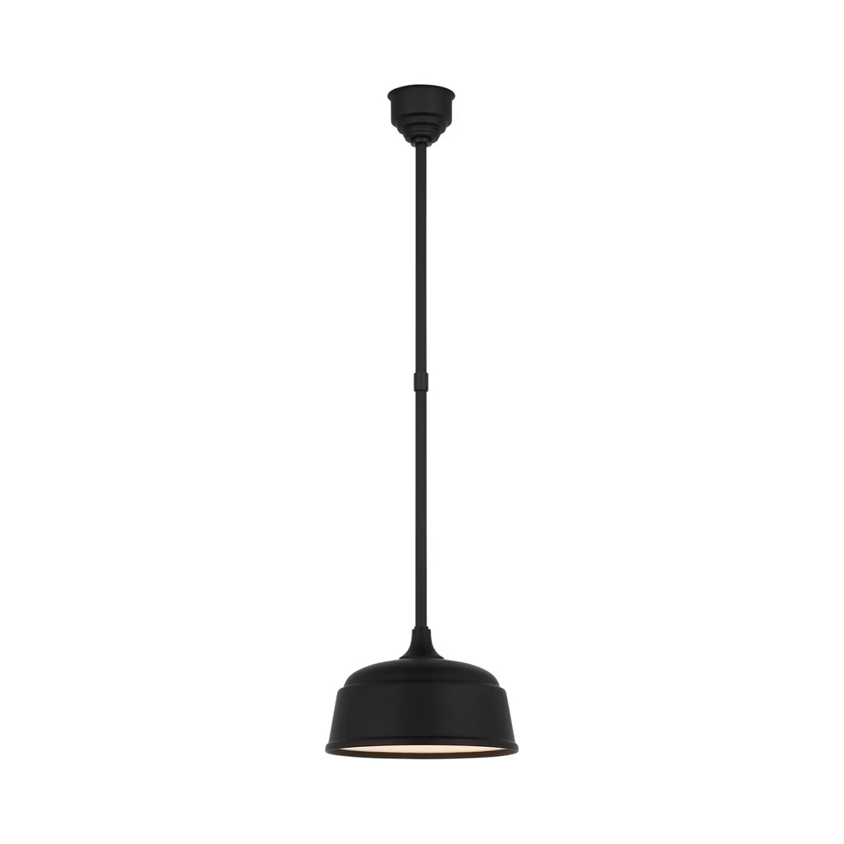 Academy Rockhouse Outdoor Pendant Light in Matte Black/Matte Black (12.5-Inch).