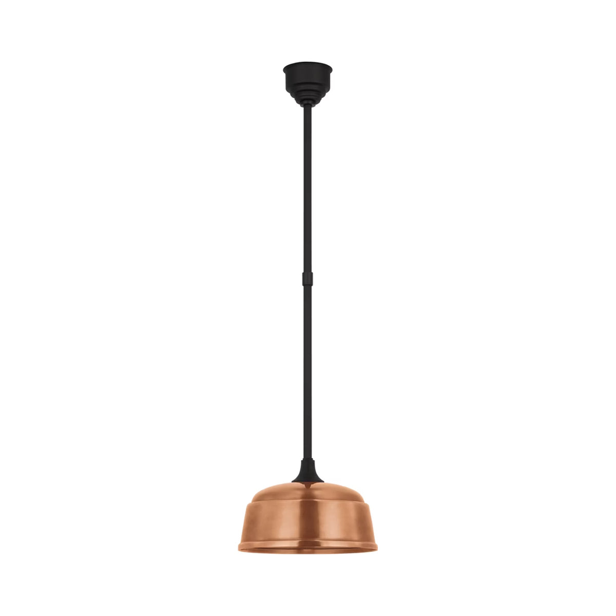Academy Rockhouse Outdoor Pendant Light in Matte Black/Soft Copper (12.5-Inch).