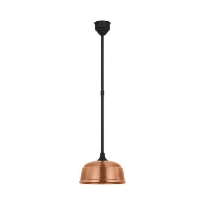 Academy Rockhouse Outdoor Pendant Light in Matte Black/Soft Copper (12.5-Inch).