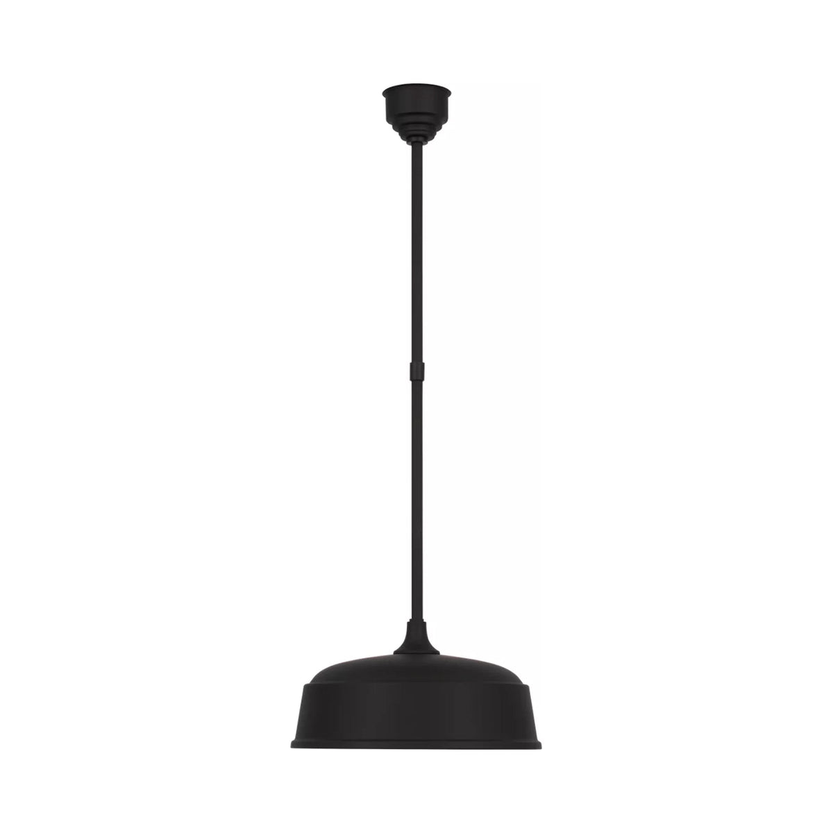 Academy Rockhouse Outdoor Pendant Light in Matte Black/Matte Black (16-Inch).