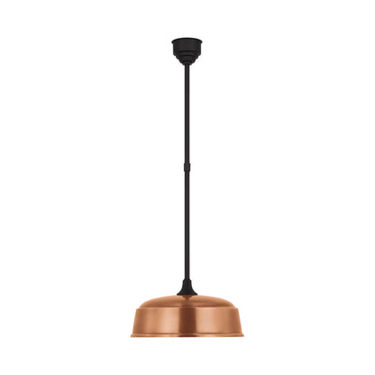 Academy Rockhouse Outdoor Pendant Light in Matte Black/Soft Copper (16-Inch).