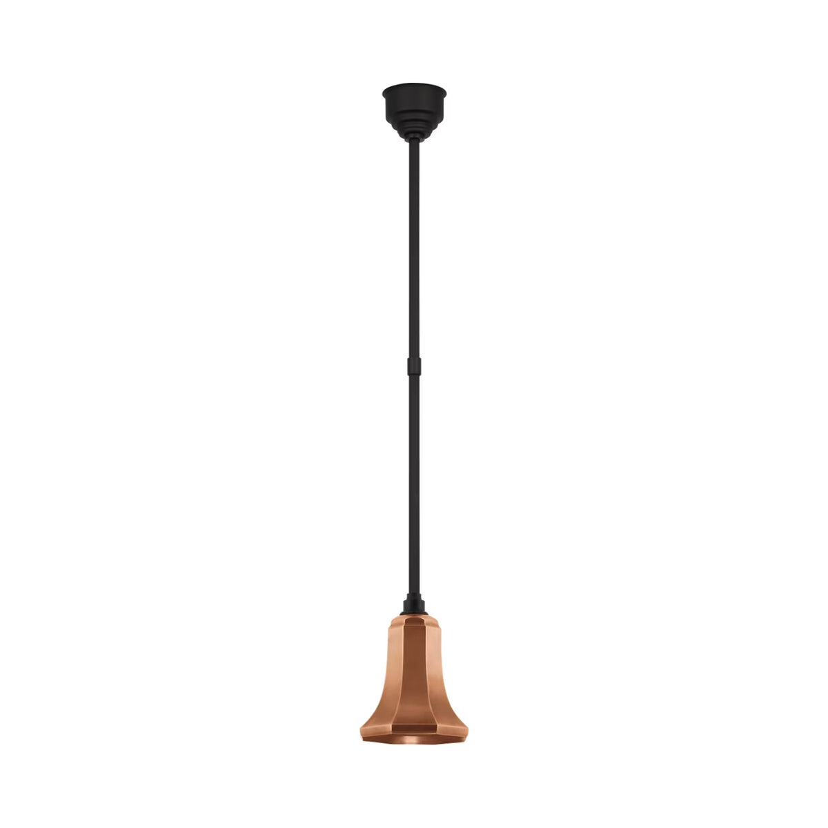 Academy Savannah Outdoor Pendant Light in Matte Black/Soft Copper (7.5-Inch).