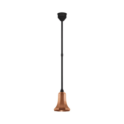 Academy Savannah Outdoor Pendant Light in Matte Black/Soft Copper (7.5-Inch).