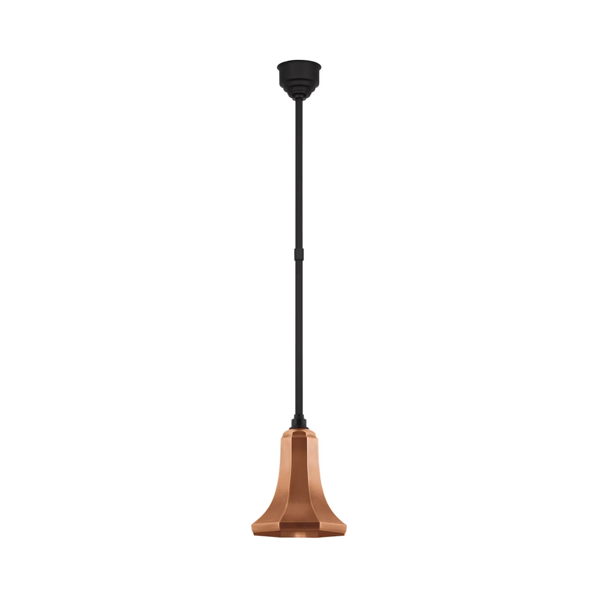 Academy Savannah Outdoor Pendant Light in Matte Black/Soft Copper (9.25-Inch).