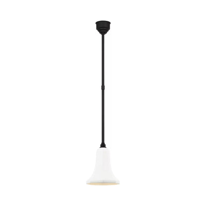 Academy Savannah Outdoor Pendant Light in Matte Black/White (9.25-Inch).