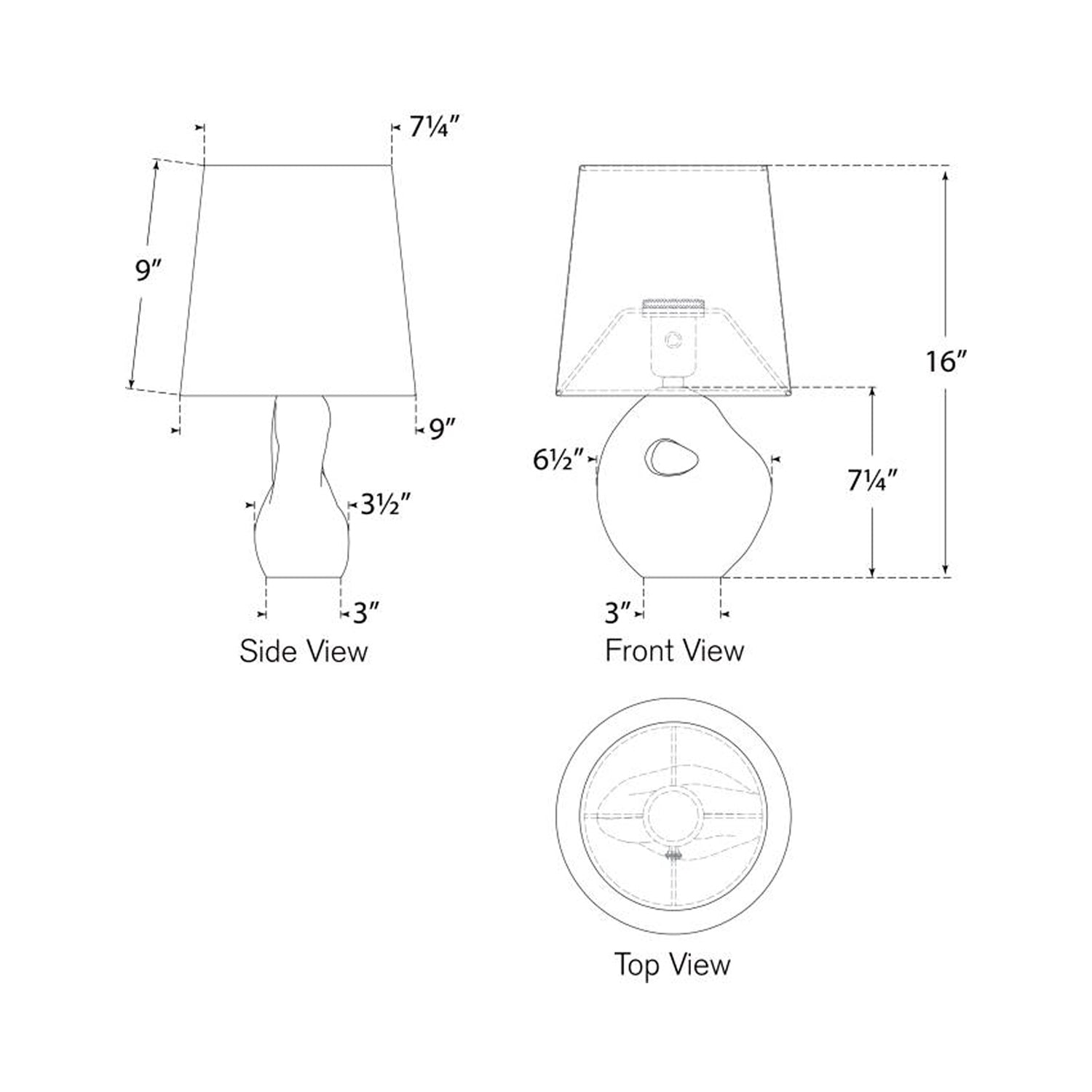 Adria Table Lamp - line drawing.