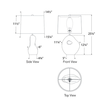 Adria Table Lamp - line drawing.
