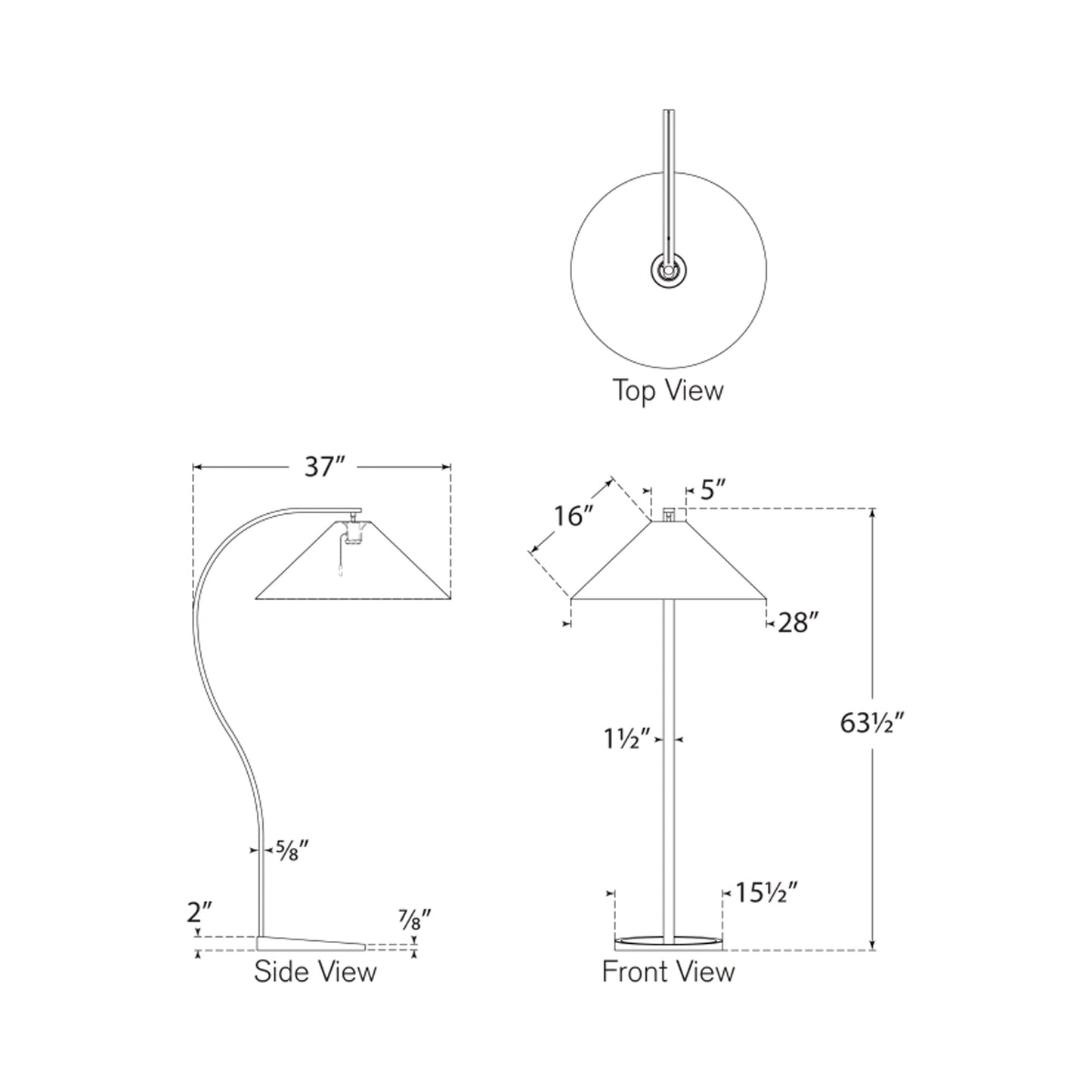 Agathe Floor Lamp - line drawing.